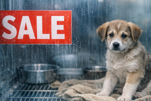 ペットショップで売れ残りの犬